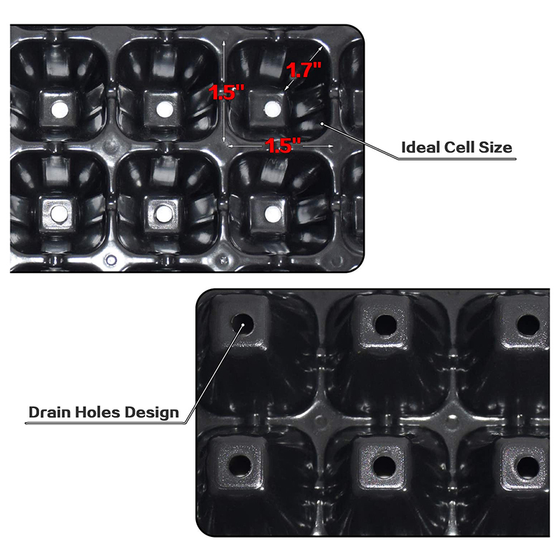Propagation Tray 72 - ถาดเพาะเมล็ด VELIF-10 แพ็ค, ถาดเพาะกล้า 72 ช่องพร้อมรูระบายน้ำ,
