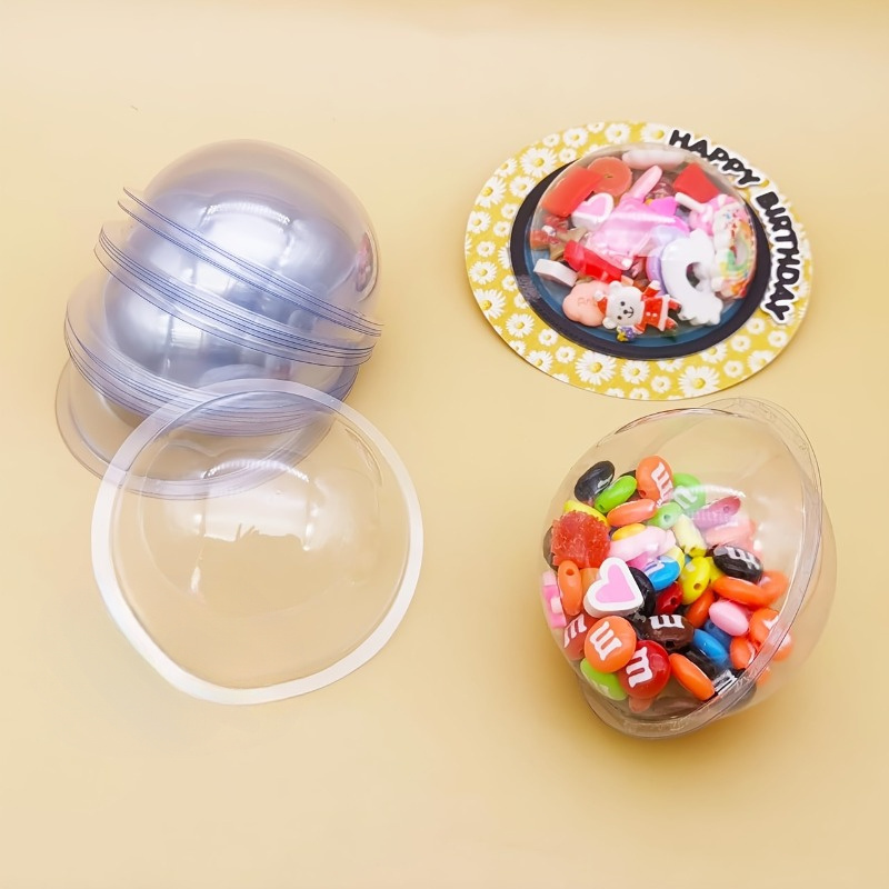 Plastic Dome Clear - ชุดโดมพลาสติก DIY สำหรับทำขนม 10 ชิ้น/ชุด, แม่แบบครึ่งวงกลมใสสำหรับงานประดิษฐ์กล่องของขวัญขนม