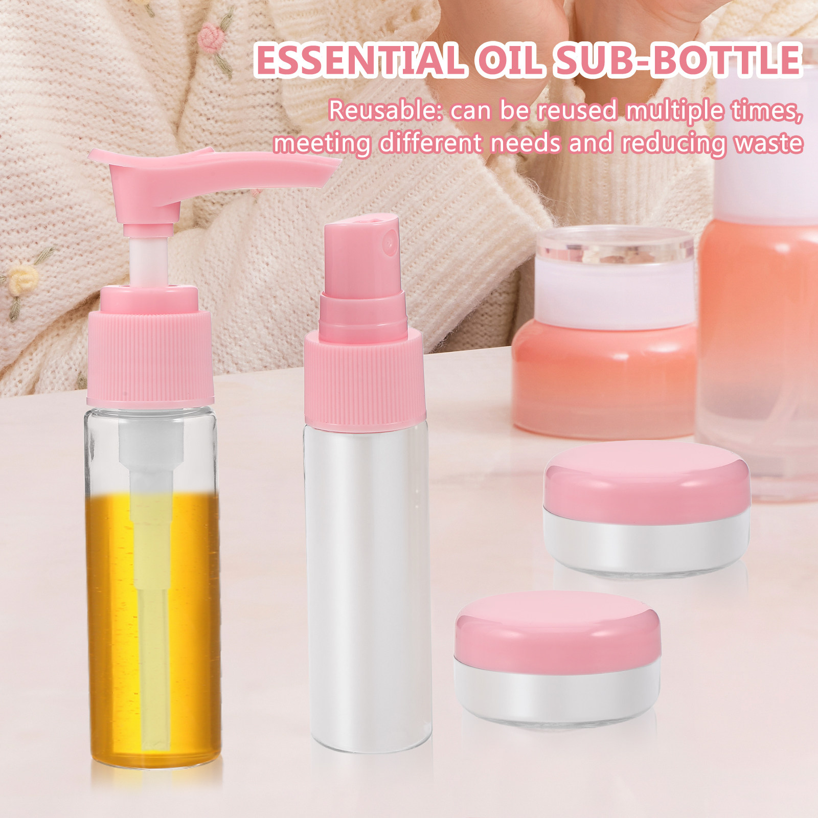 Misting Bottle Fine - ชุดขวดสเปรย์พกพาขนาดกะทัดรัด 1 ชุด ขวดสเปรย์ละอองละเอียดแบบใช้ซ้ำได้สำหรับโทนเนอร์บำรุงผิว น้ำสำหรับใบหน้า น้ำหอม