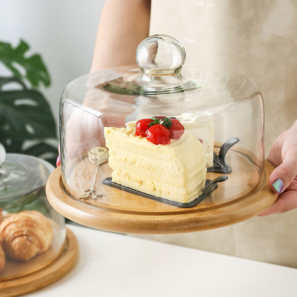 Plastic Dome Clear - ฝาครอบเค้กแก้วขนาด 18 ซม. ฝาปิดใสสำหรับป้องกันอาหาร เหมาะสำหรับโชว์ขนมหวาน ใช้กับแท่นวางเค้ก
